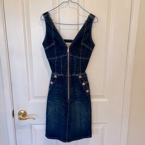 Guess Denim Zip-Up Dress